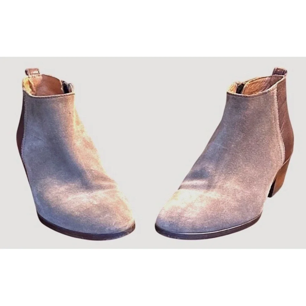 Madewell Woman Suede Leather Brown‎ Ankle Booties Zipper Western Sz 8